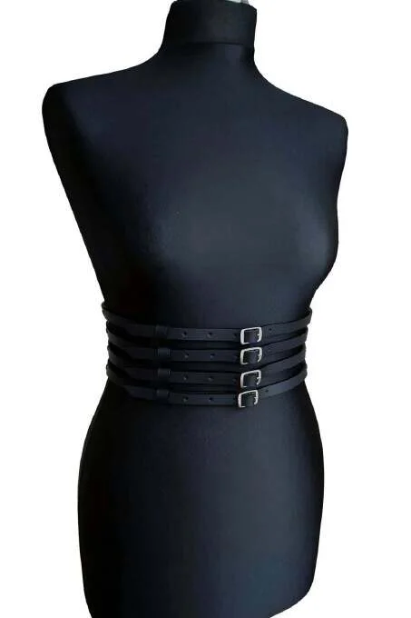 Deri Bayan Deri Dört Sırakı Bel Kemer - Brf910