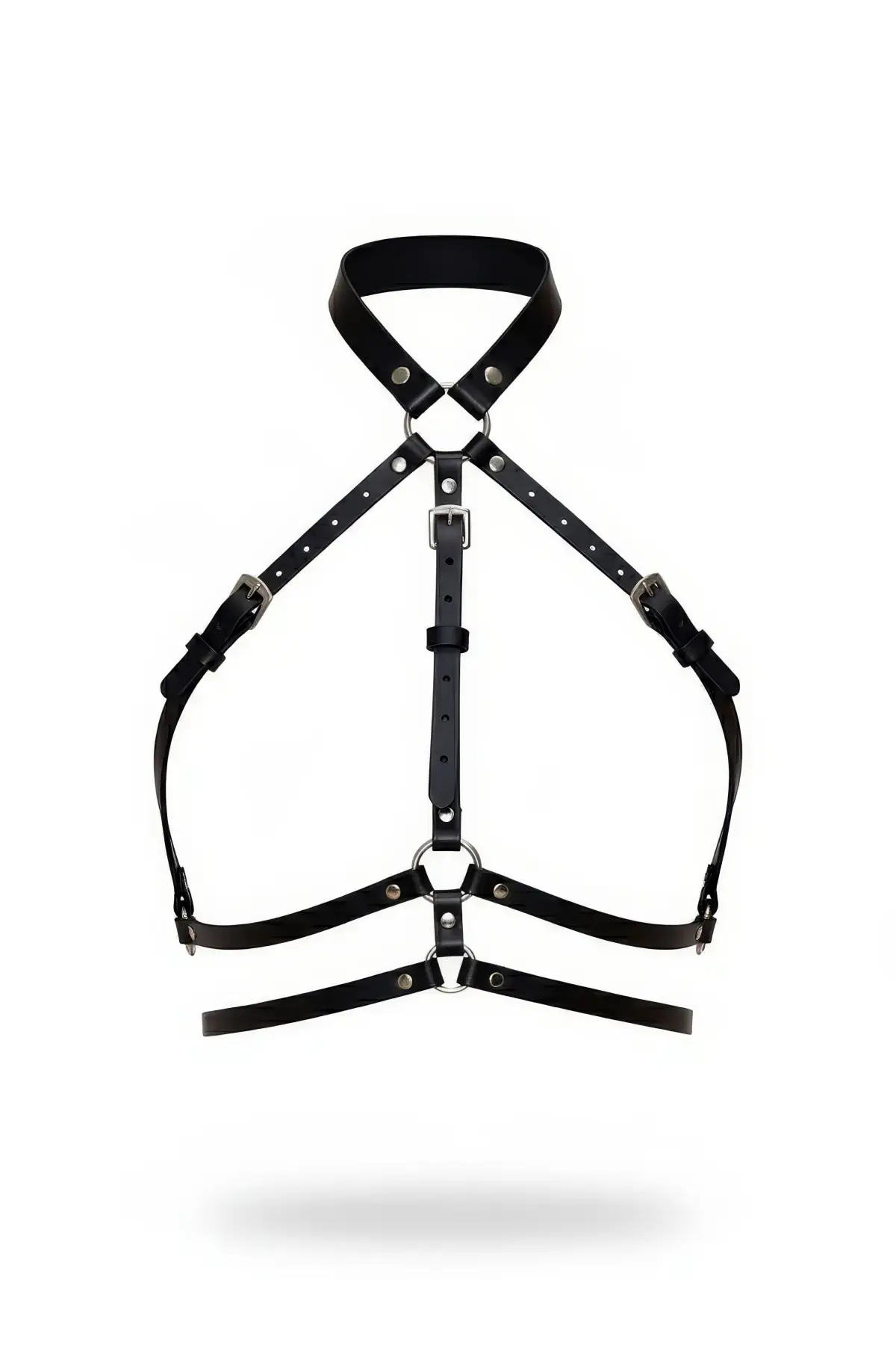 Siyah Kadın Kemer Suni Deri Yaka Detaylı Vücut Aksesuarı - Brf119