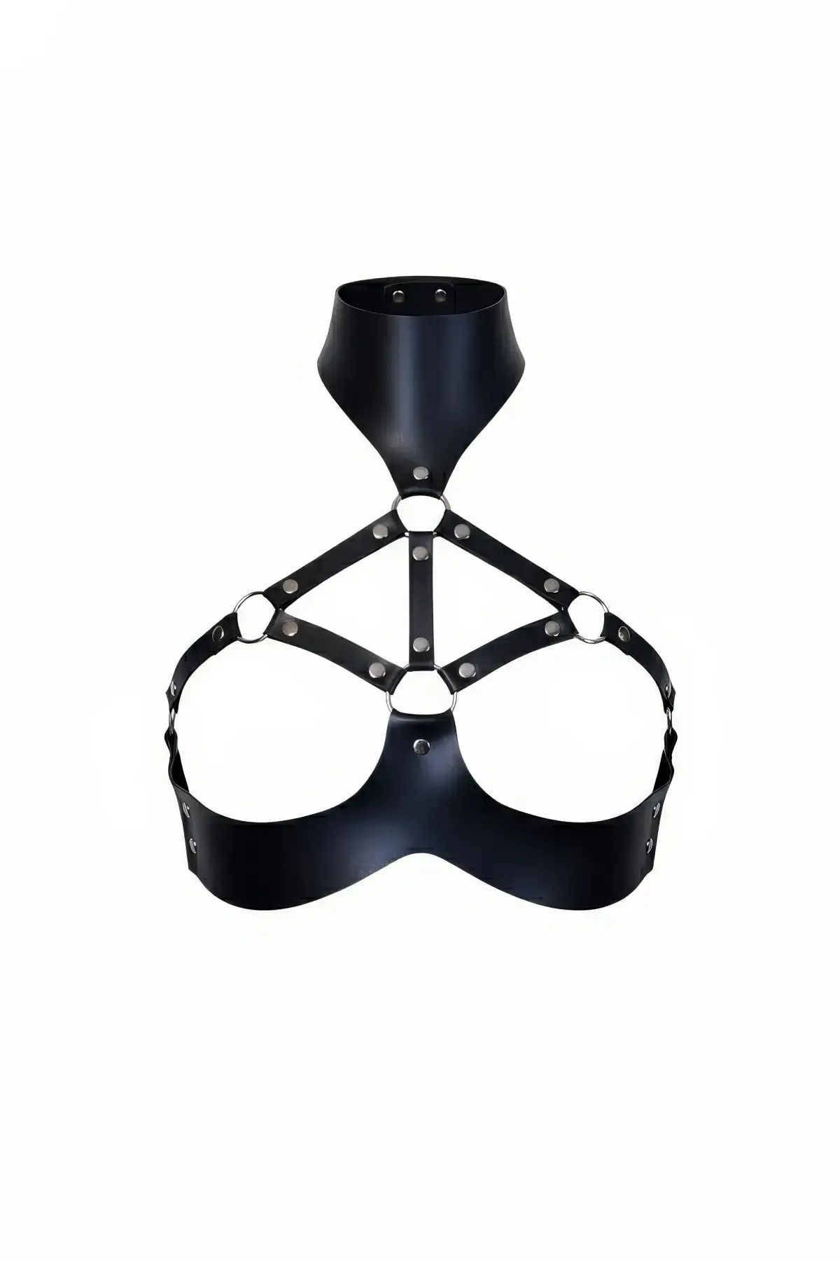 Siyah Kadın Kemer Yüksek Yaka Metal Halka Detaylı - Brf1237