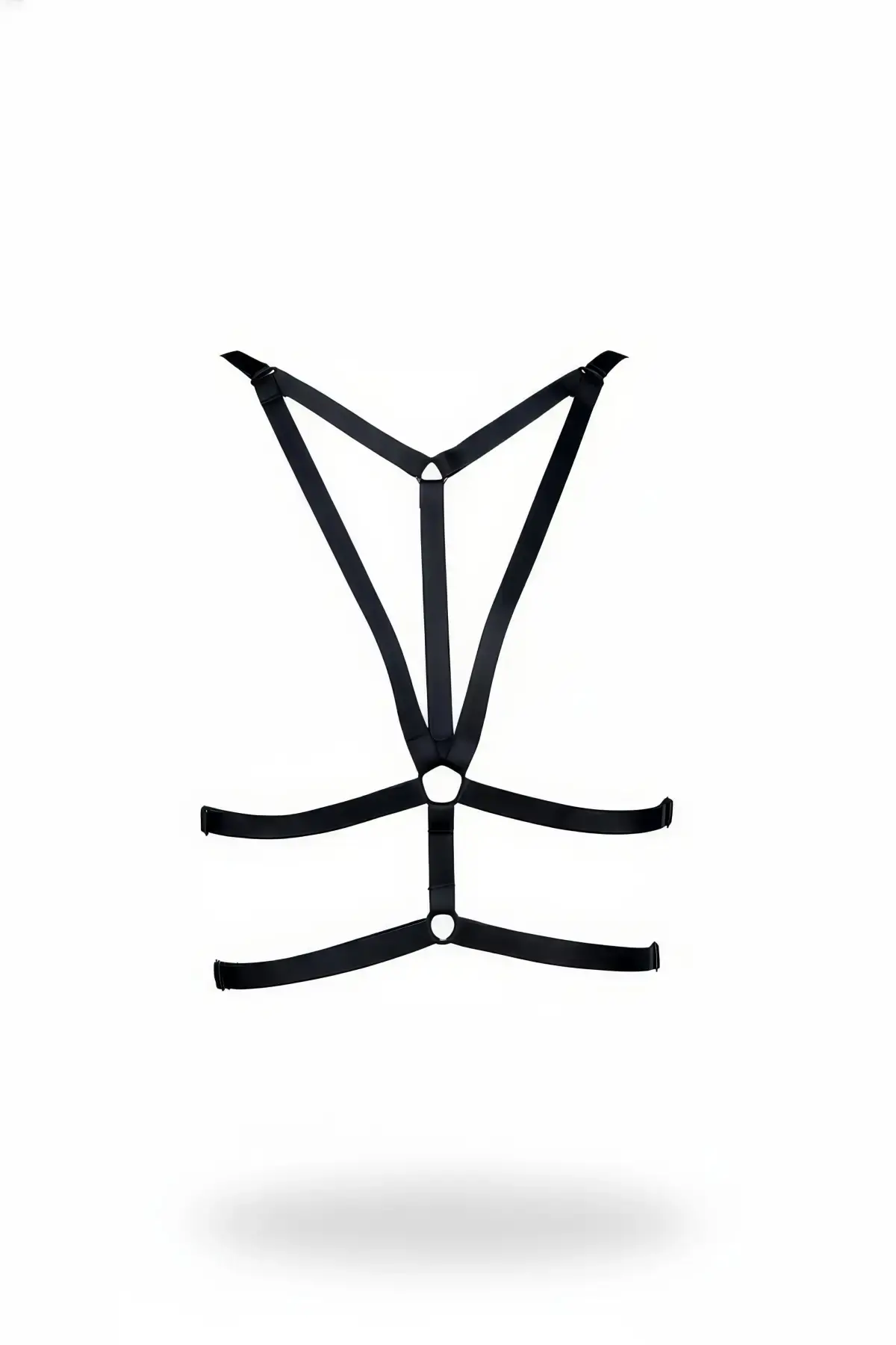 Siyah Göğüs Harness Metal Halka Detaylı Ayarlanabilir Bantlı - Brf163