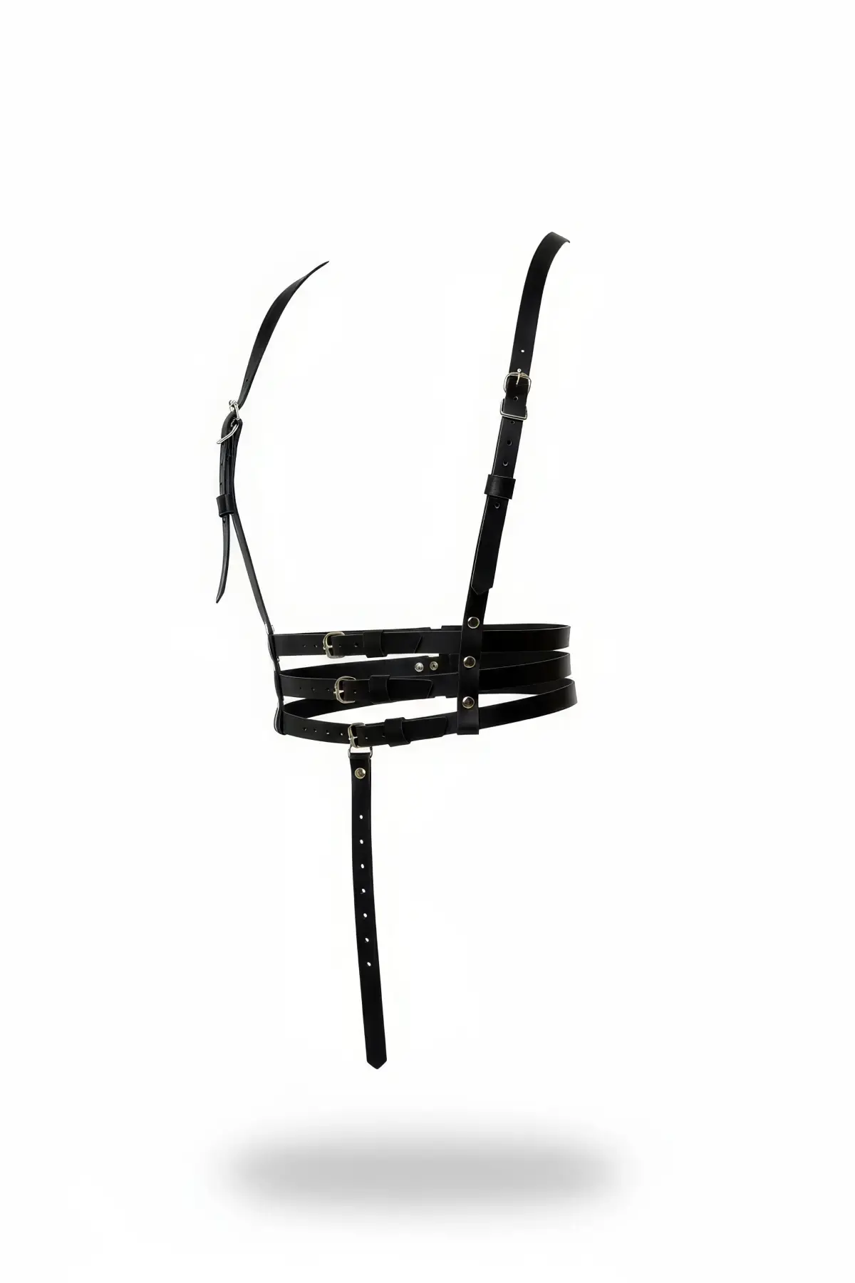 Siyah Kadın Kemer Deri Tokalı Vücut Aksesuarı - Brf178