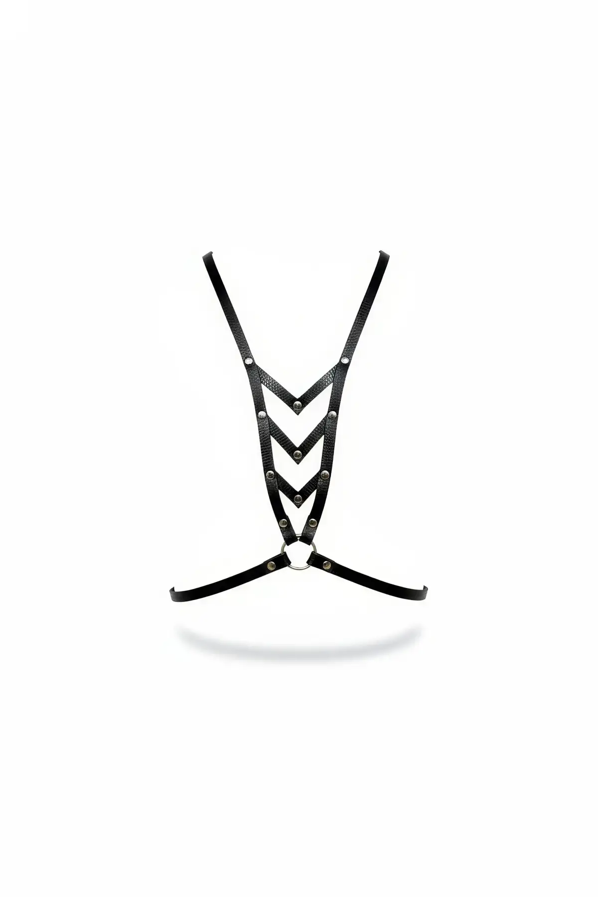 Siyah Kadın Kemer Zımba Detaylı Vücut Aksesuarı - Brf192