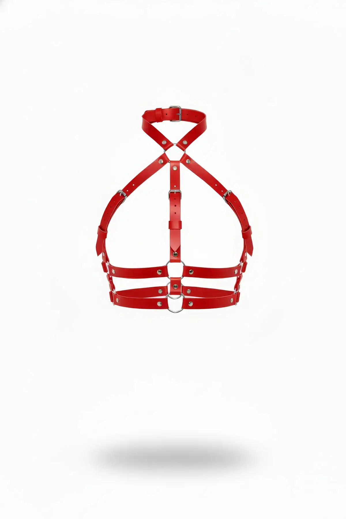 Kırmızı Kadın Kemer Çok Bantlı Deri Vücut Aksesuarı - Brf218