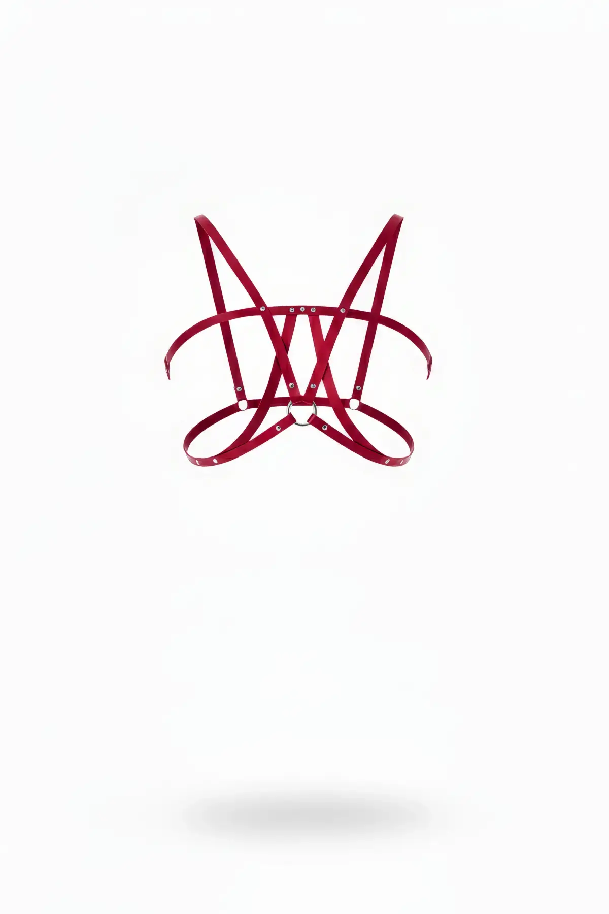 Kırmızı Göğüs Harness Deri Çapraz Vücut Aksesuarı - Brf236