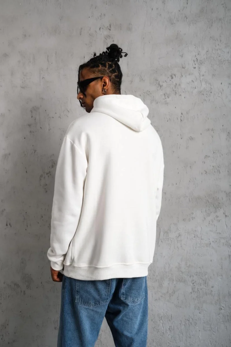 DANKES Baskılı Kapüşonlu Sweat - Beyaz -