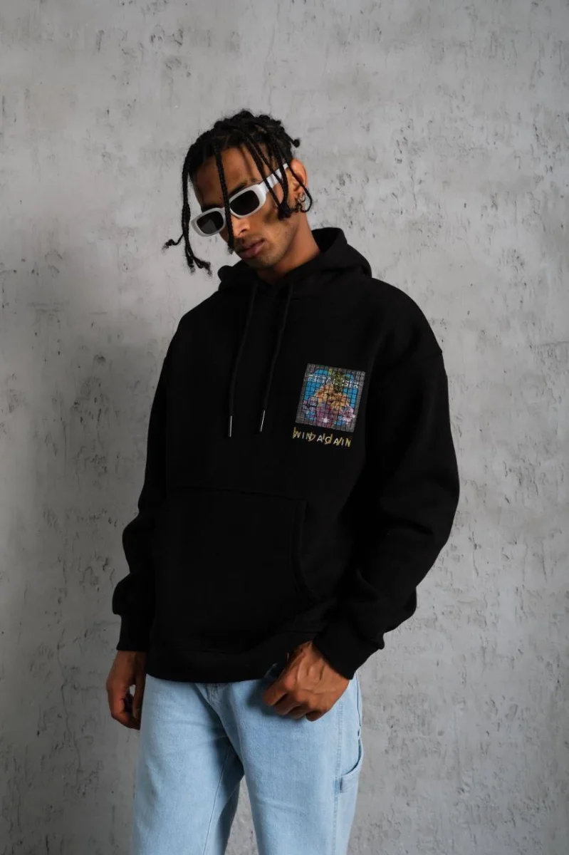 Patel Six Baskılı Kapüşonlu Sweat - Siyah -