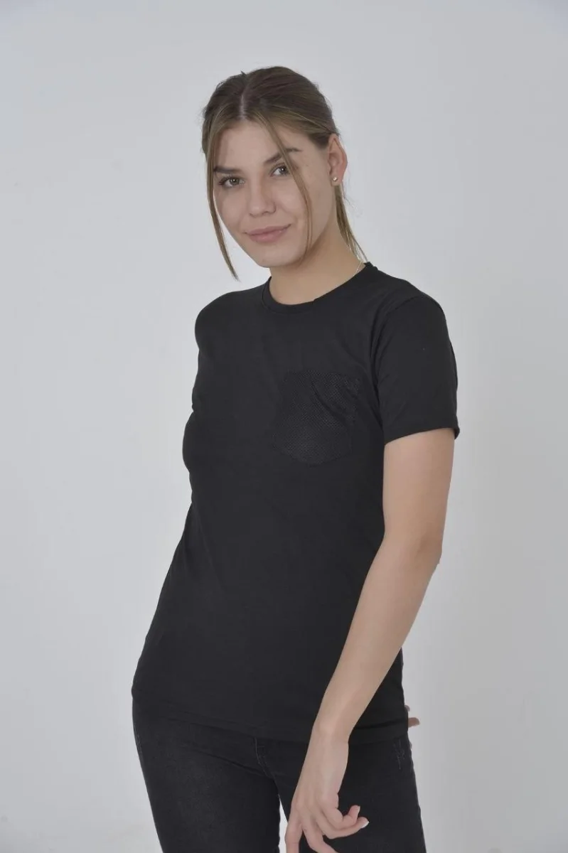 File Cepli Slim fit T-shirt - Siyah -