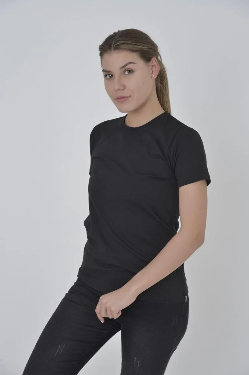 Yandan Fermuarli Slim fit T-shirt - Siyah -