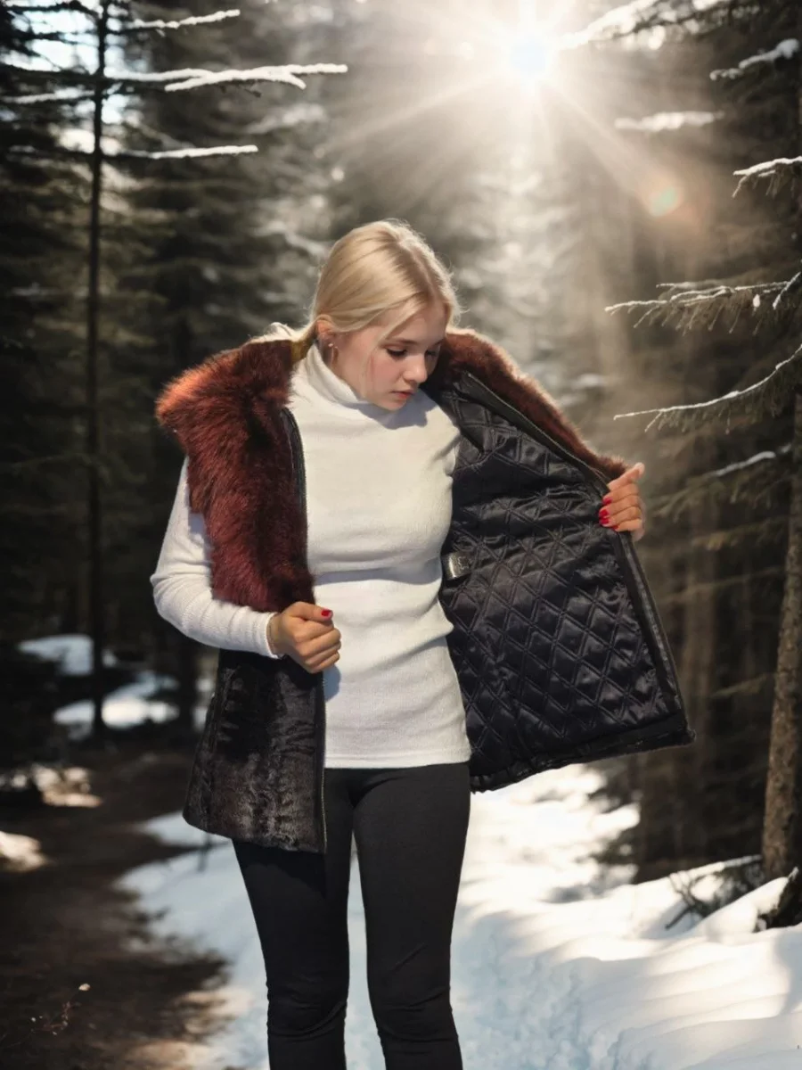 Kolsuz Hakiki Kürk - Siyah -