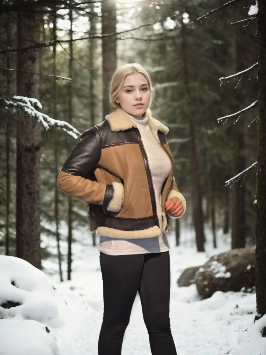 Uzun Kollu Yakalı Hakiki Kürk - Kahve -