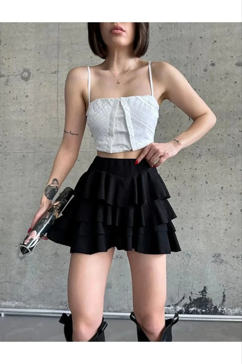 Mykonos Basic Etek - Siyah -