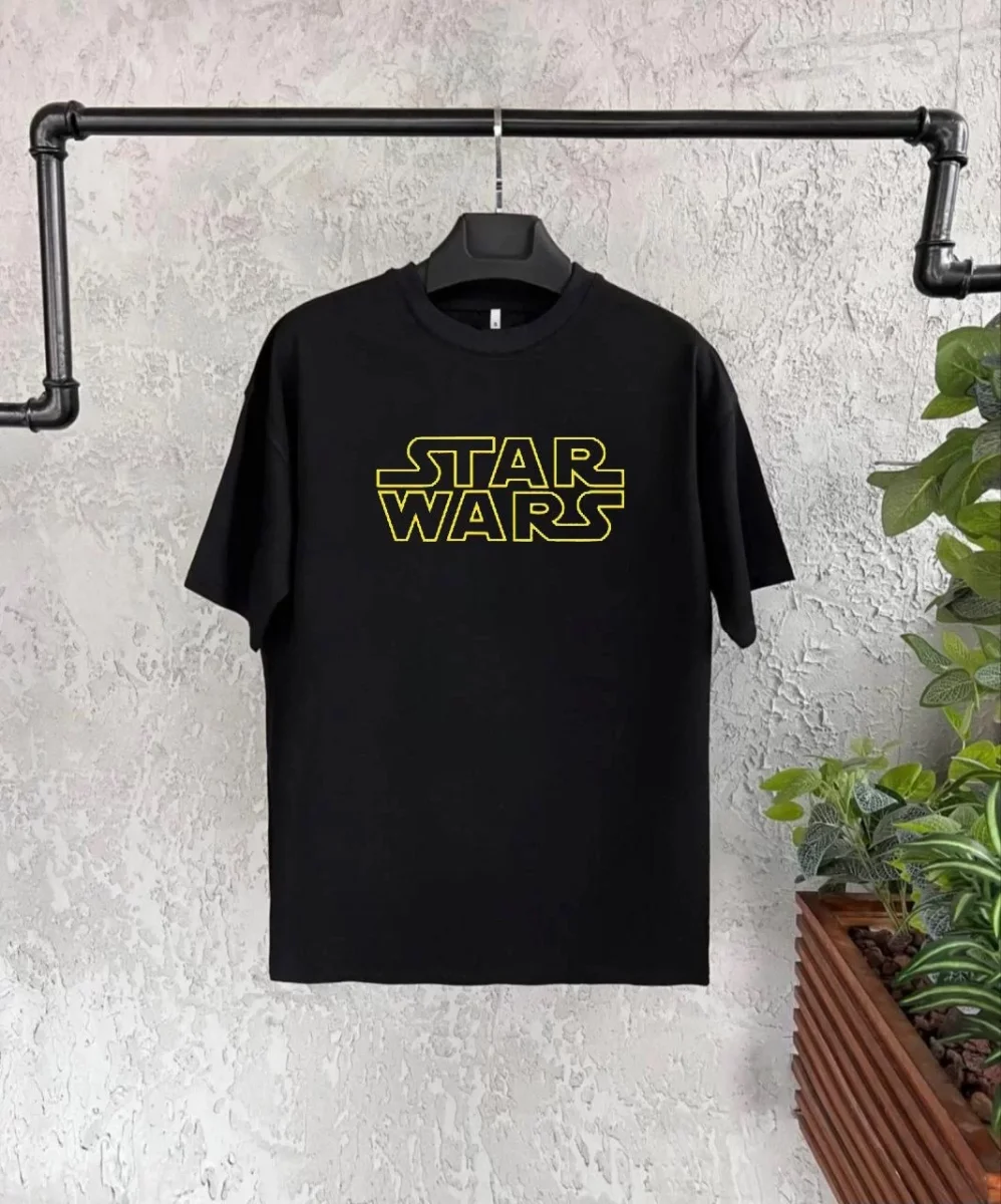 Star Wars Baskılı   T-Shirt - Siyah -