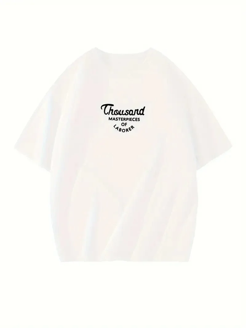 Thousand Ön Arka Baskılı Oversize Bisiklet Yaka T-shirt - Beyaz -