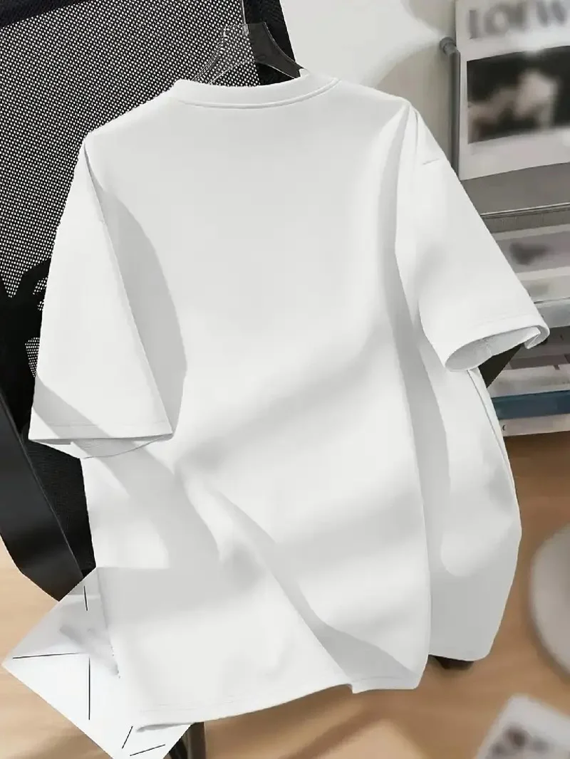 Hafif   Günlük T-Shirt Eğlenceli Karikatür Ayı ve "Umrumda Değil" Baskı  BEYAZ -