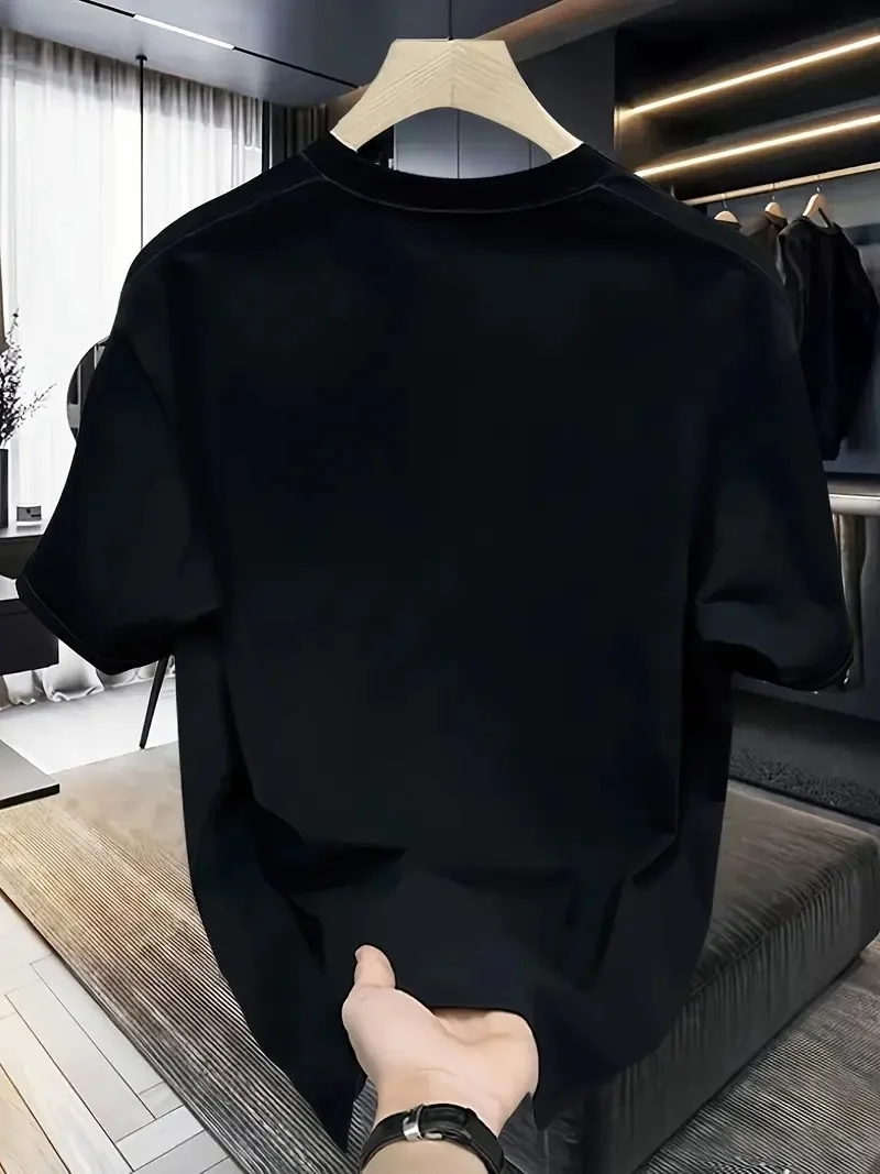 Rahat Bisiklet Yaka Tişört, Yaratıcı Karikatür Baskı Siyah -