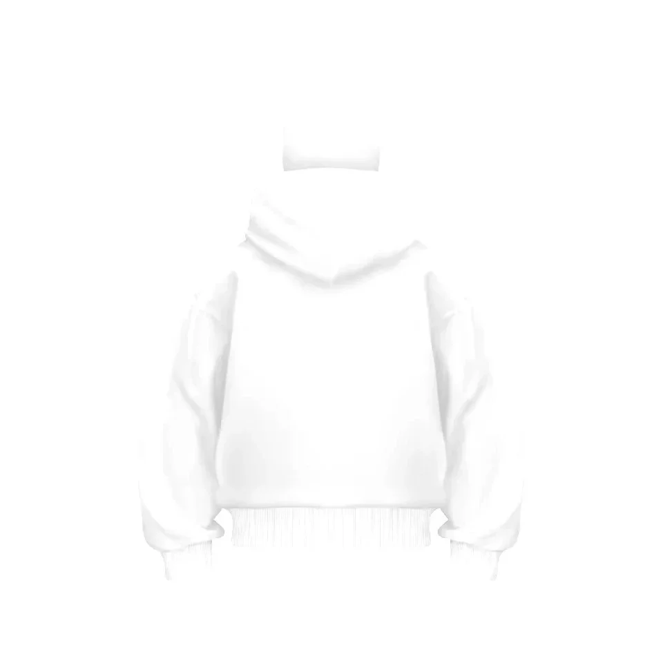 Samuray Ninja Çift Kapşonlu ZIP Fermuarlı Kanguru Çepli Tam Fermuarlı Hoodie  sweatshirt - Beyaz