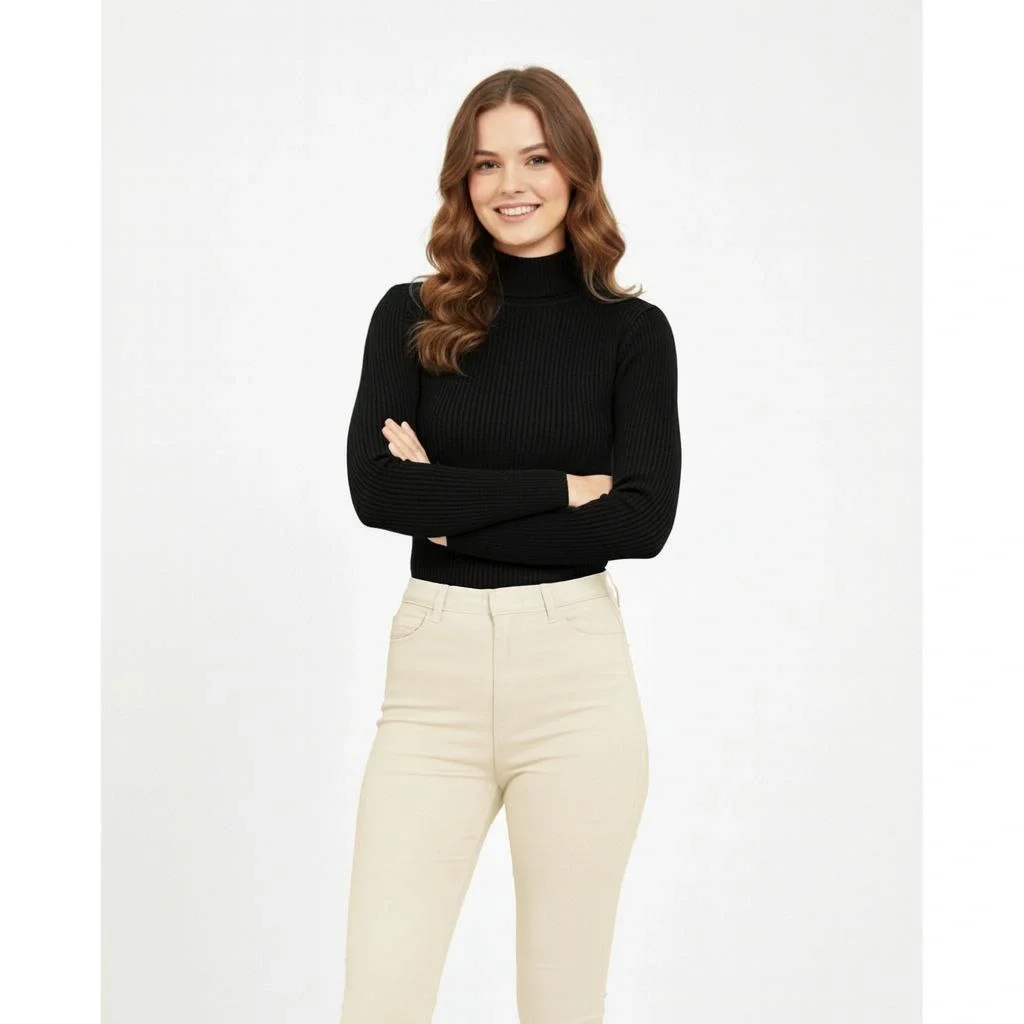 Tam Boğazlı Fitilli Likrali Koşkorse Badi - Siyah