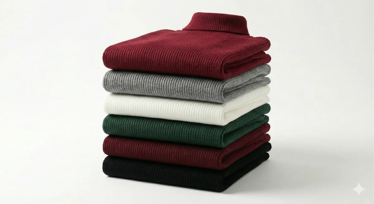 6'lı Siyah, Beyaz, Bordo, Gri, Haki   Kaşkorse Boğazlı Full Likralı Fitilli Body Kazak