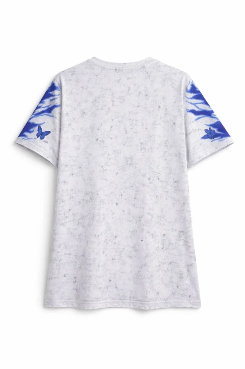 Erkek Asit Yıkamalı Oversize Tişört- Beyaz