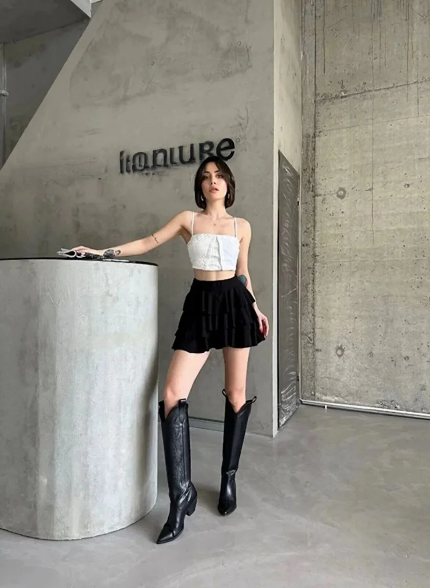 Mykonos Basic Etek - Siyah -