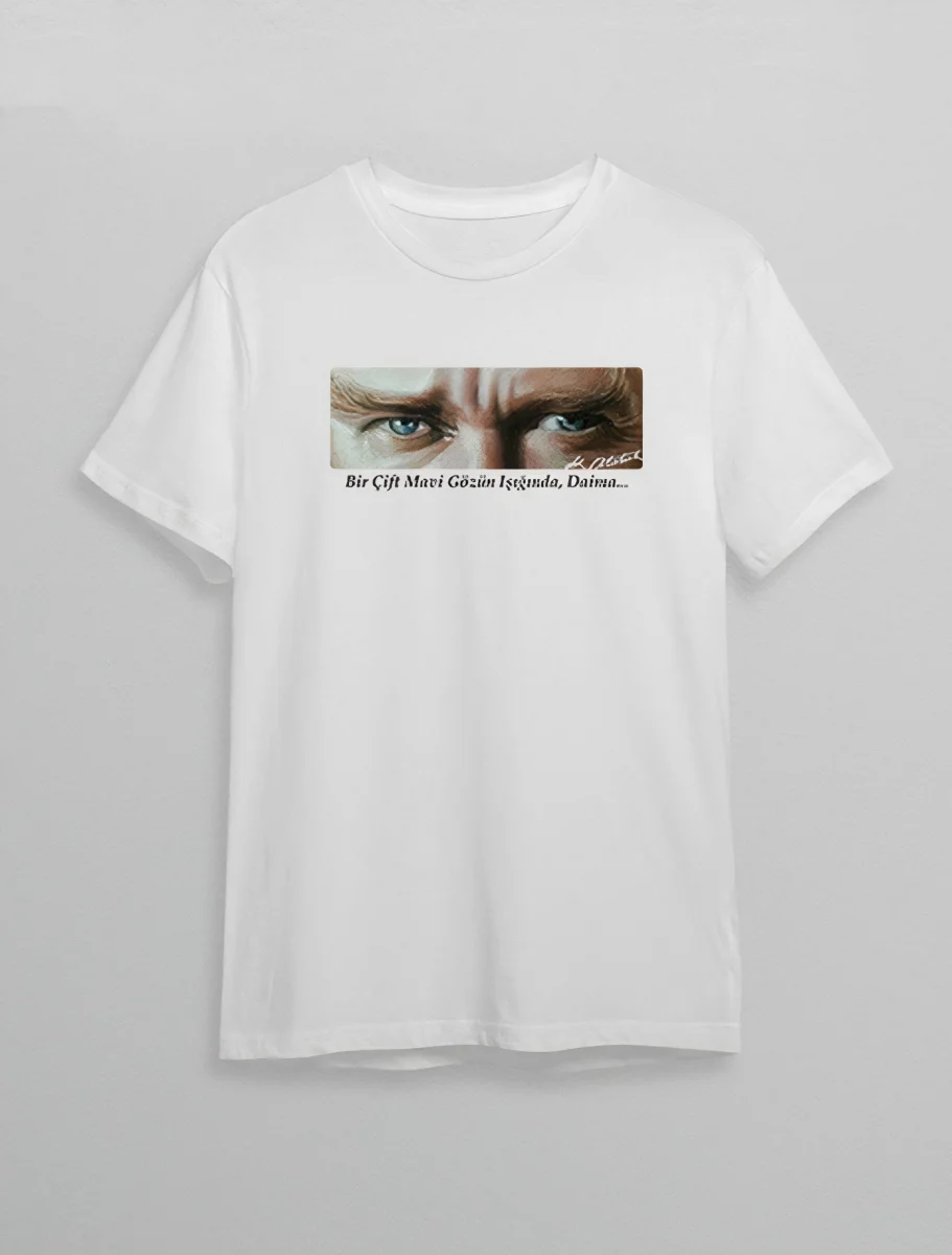 10 Kasım   Atatürk Baskılı T-shirt - Beyaz -