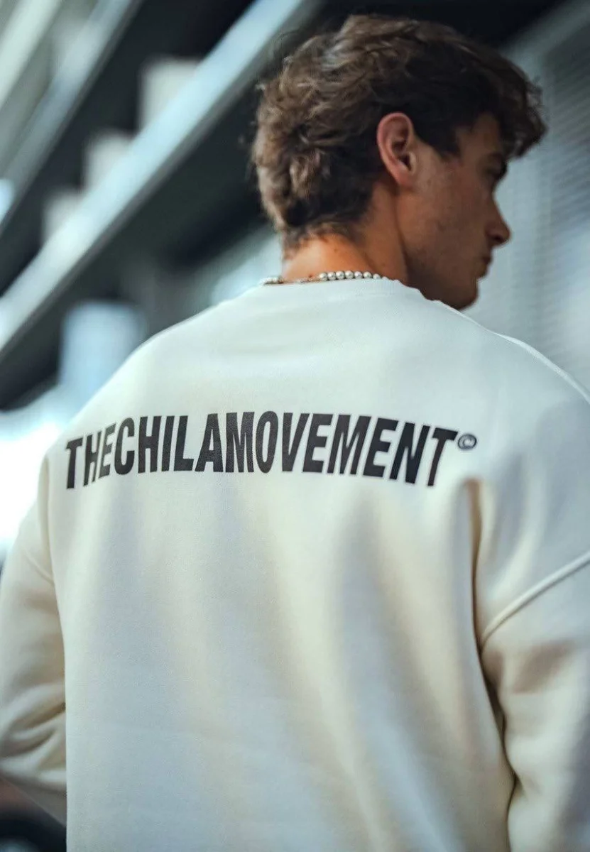 Kışlık Bisiklet Yaka Oversize Baskılı SweatShirt - Beyaz -