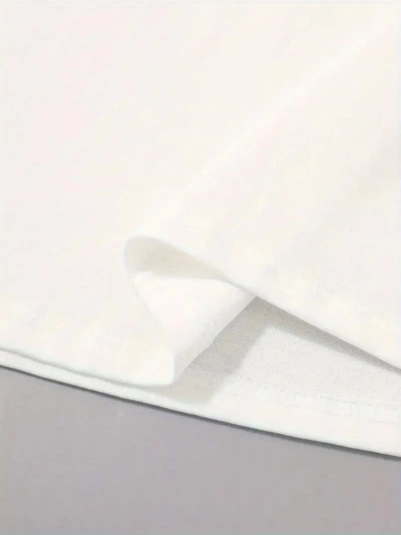 20/1 Penye Compack Sarj %1 Baskılı Oversize Bisiklet Yaka Kısa Kol Yazlık T-shirt - Beyaz -