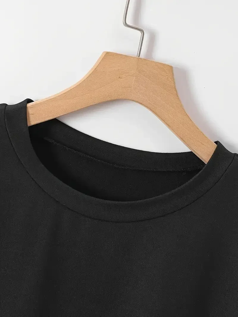 20/1 Penye Compack New York Baskılı Oversize Kısa Kol Bisiklet Yaka T-shirt - Siyah -