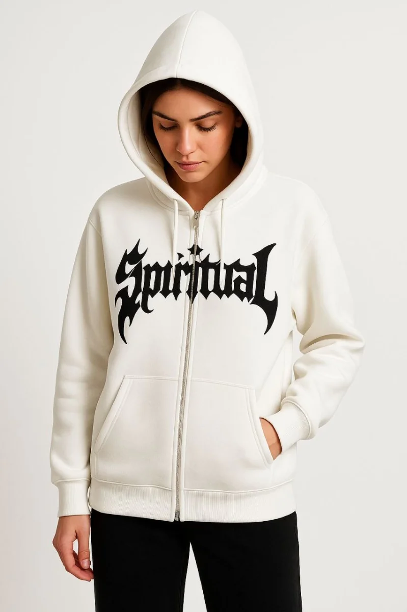 - Oversize Kapüşonlu Sweatshirt- Beyaz