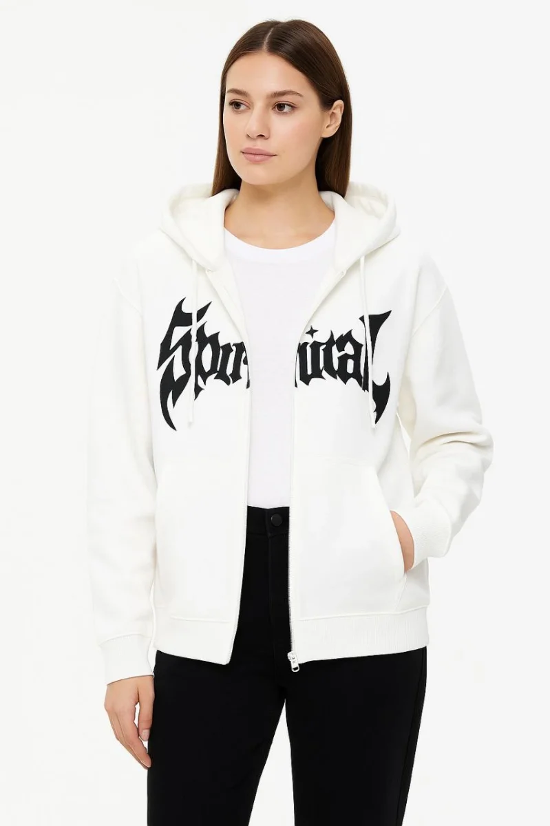 - Oversize Kapüşonlu Sweatshirt- Beyaz