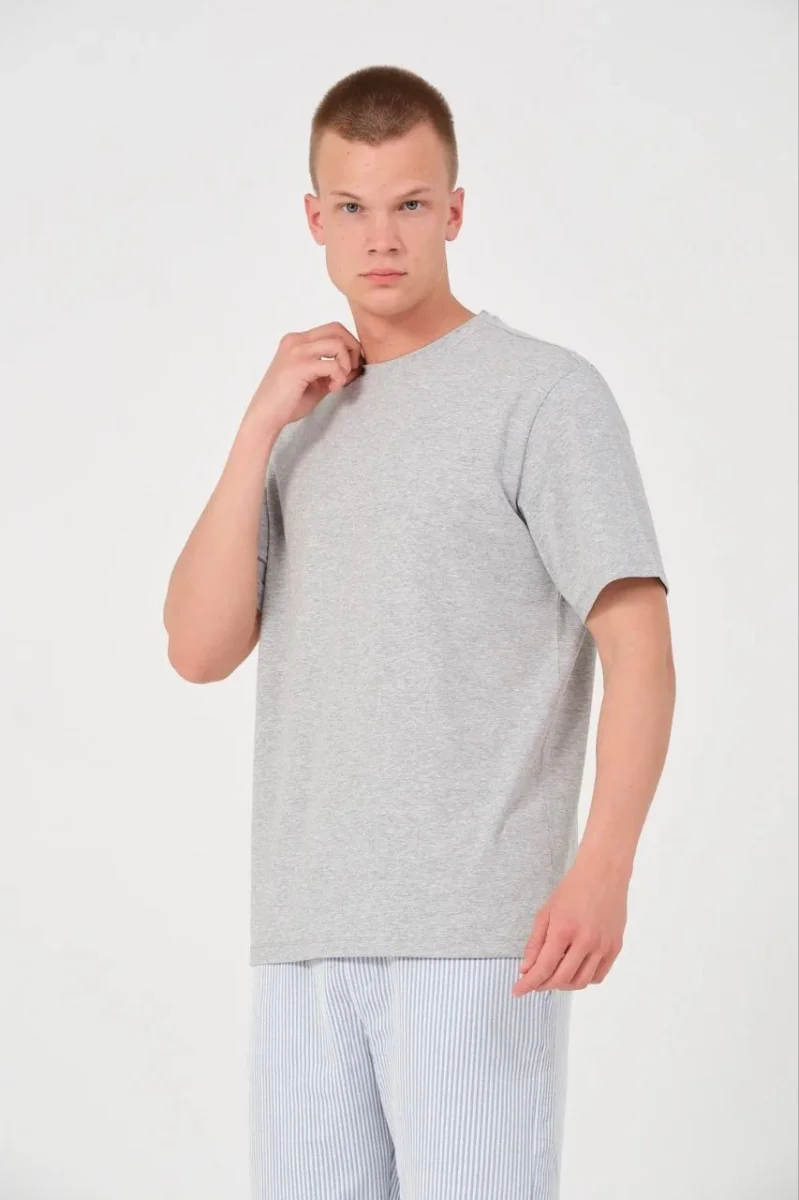 24/1 Düz A Kalite Oversize T-shirt - Gri