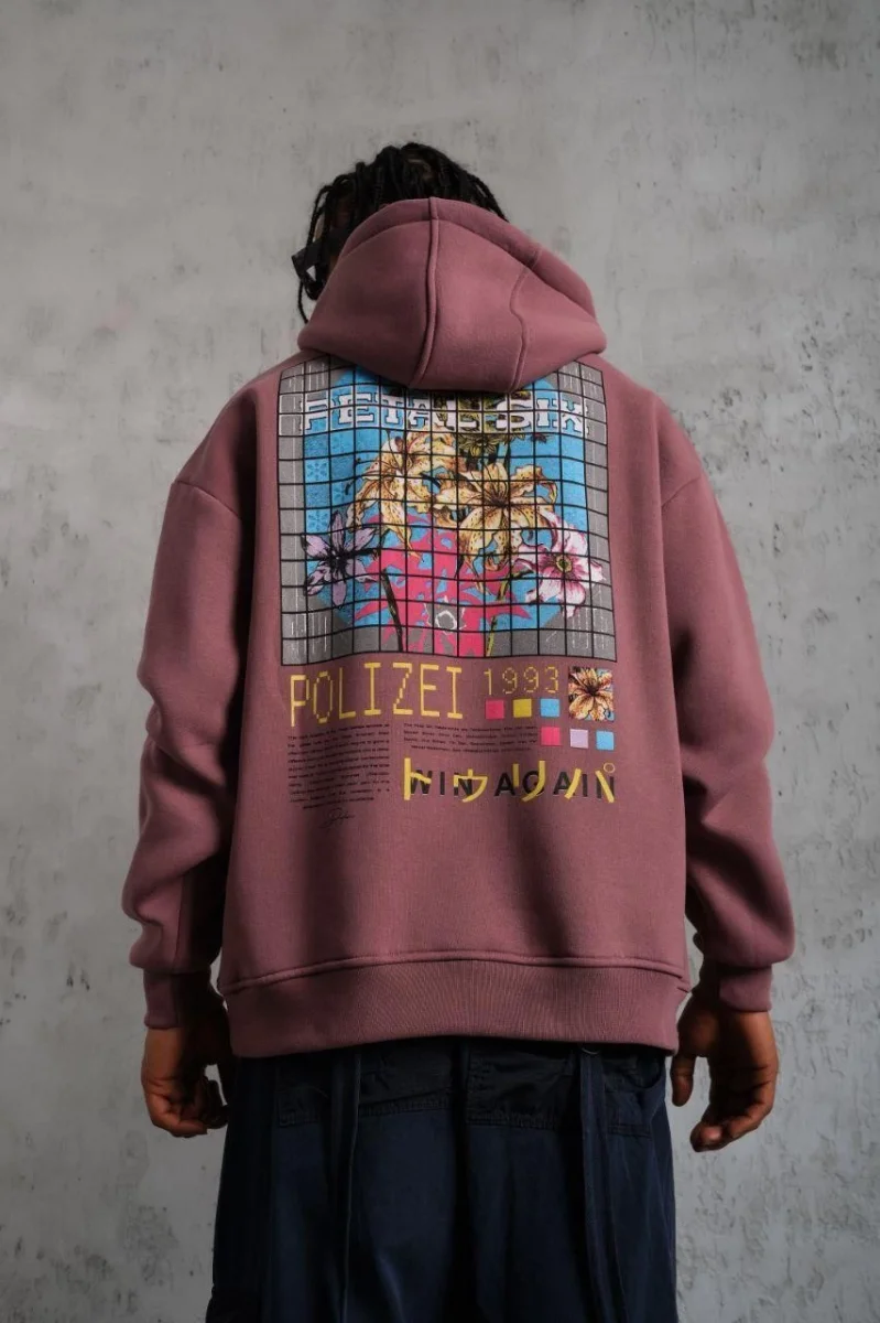 Patel Six Baskılı Kapüşonlu Sweat - Gül Kurusu