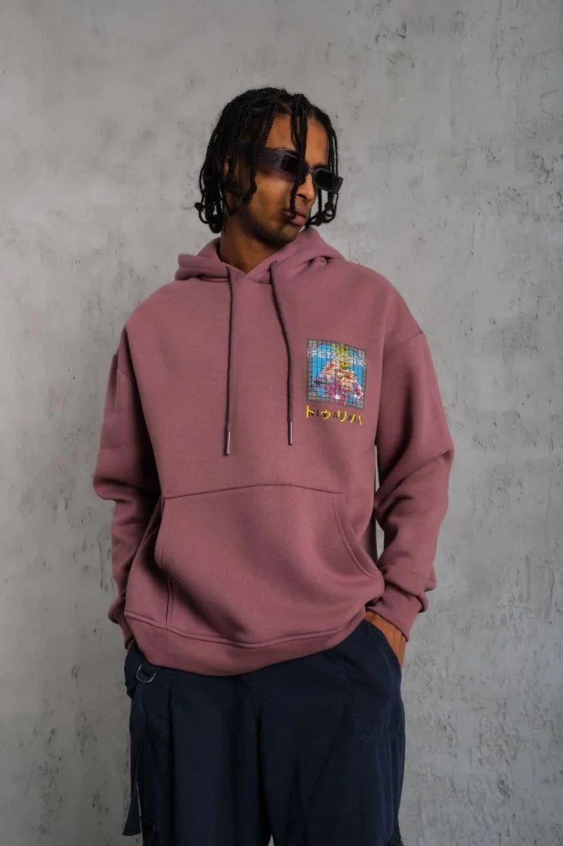 Patel Six Baskılı Kapüşonlu Sweat - Gül Kurusu