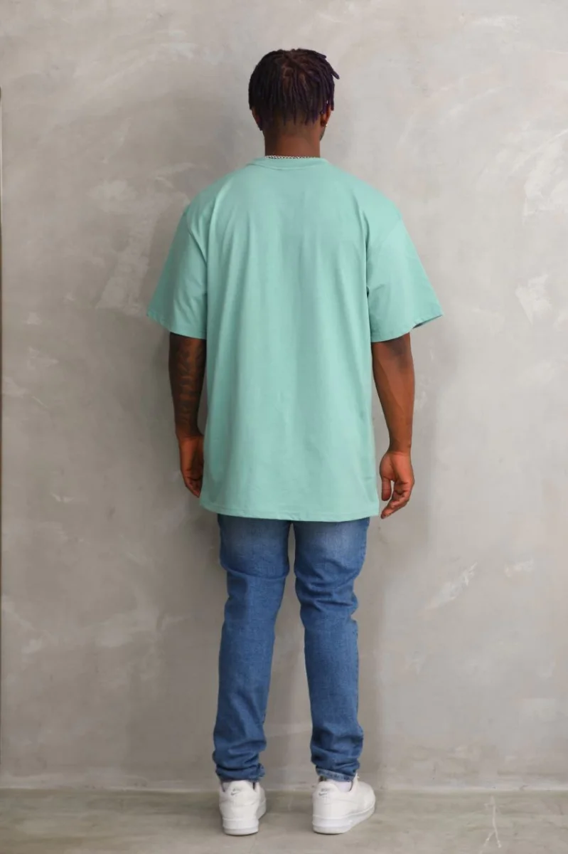 Baskılı Oversize T-Shirt - Mint Yeşili
