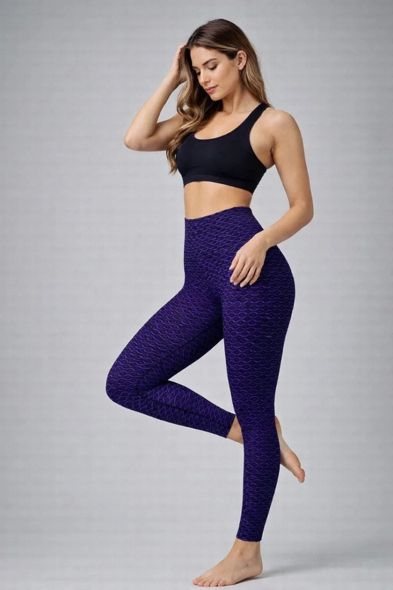 Kadın Yüksek Bel Toparlayıcı Likralı Büzgülü Tayt - Mavi