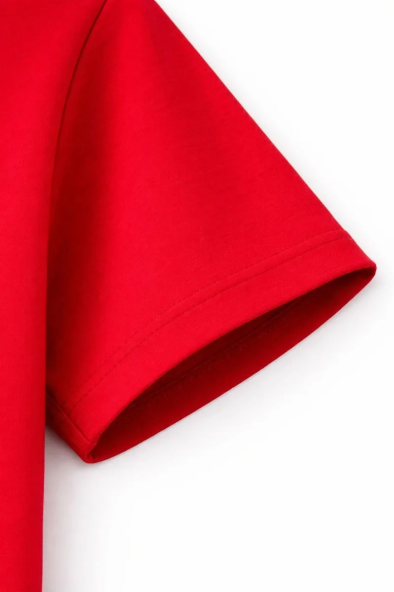 Genç Erkek Çocuk V Yaka Tişört Yazlık Model Günlük Basic Body - Bordo