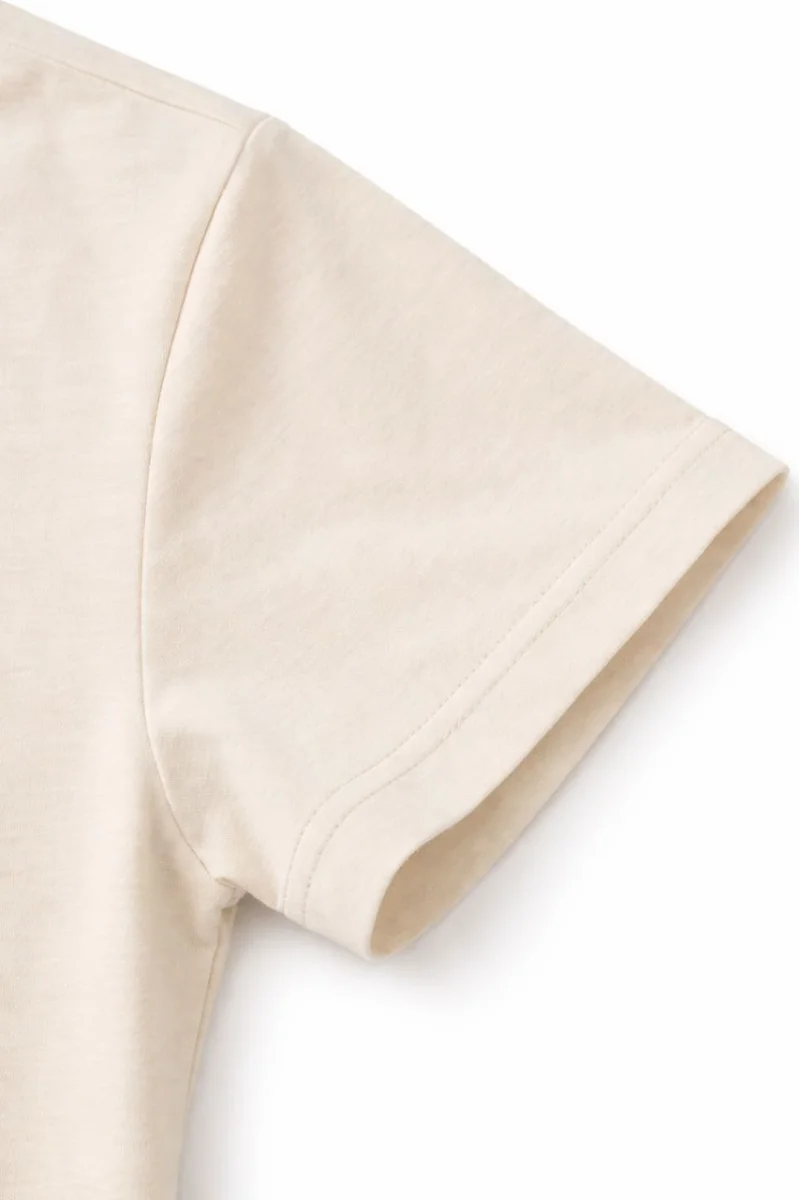 Genç Erkek Çocuk V Yaka Tişört Yazlık Model Günlük Basic Body - Taş