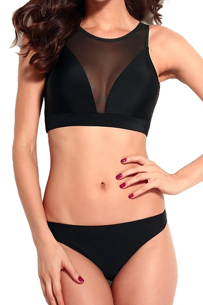 Kadın Siyah Seksi Tüllü Iç Çamaşır Takımı