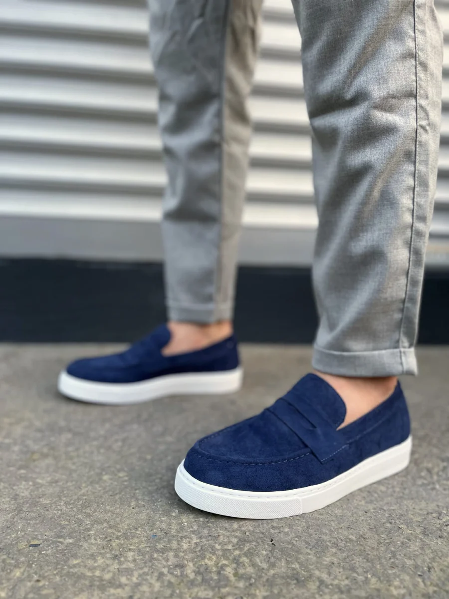 JY180 Estilo X Bağcıksız Süet Erkek Günlük Spor Klasik Ayakkabı SBT - Lacivert