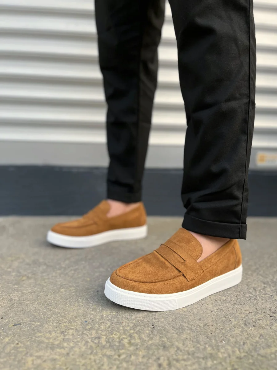 JY180 Estilo X Bağcıksız Süet Erkek Günlük Spor Klasik Ayakkabı SBT - Taba