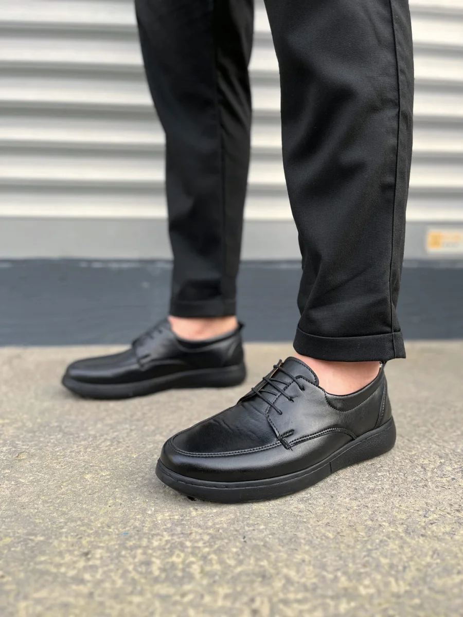 JY0510 Clasica Bağcıklı Cilt Erkek Günlük Klasik Ayakkabı CST - Siyah