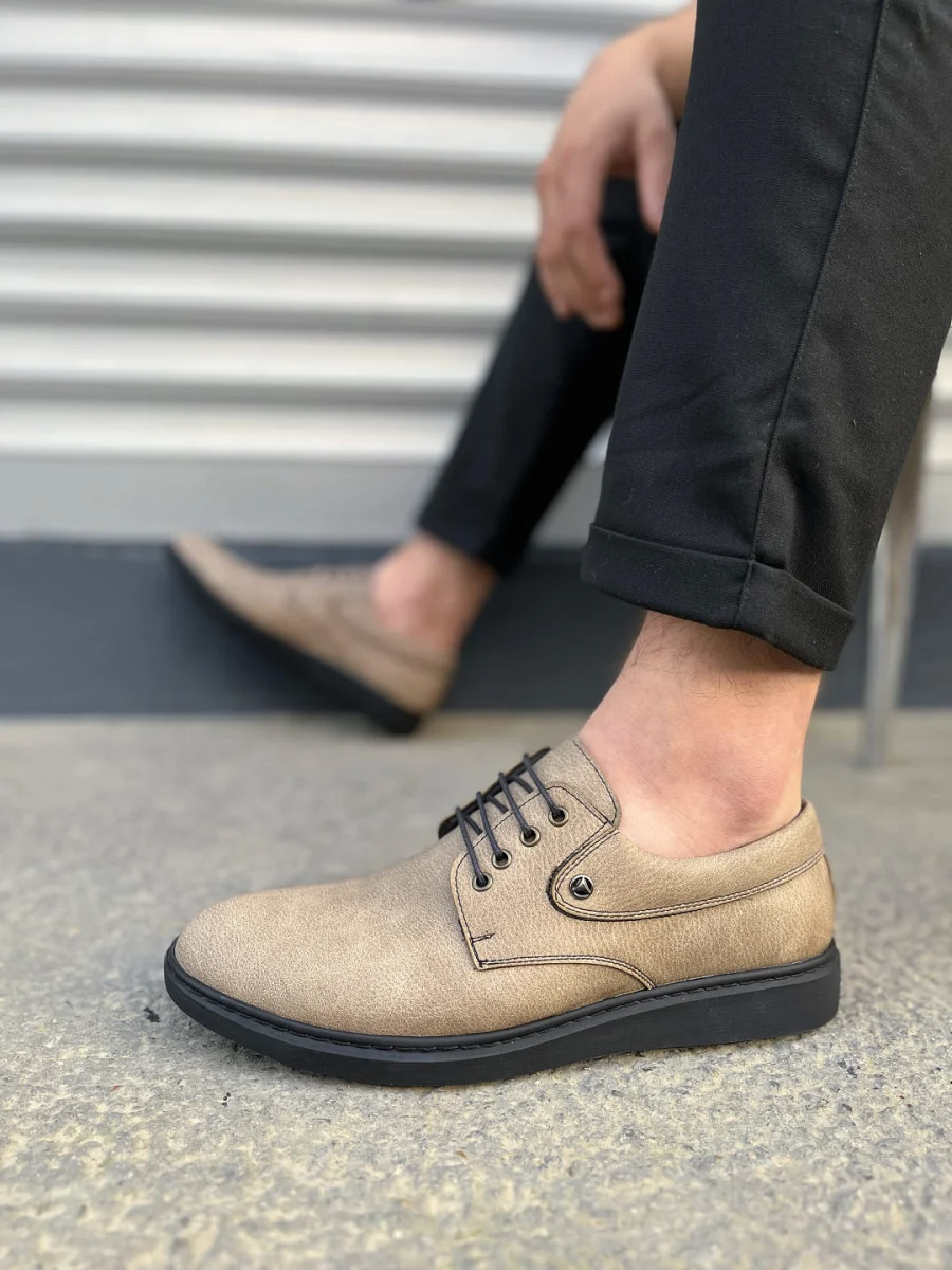 JY0610 Clasico Bağcıklı Cilt Erkek Günlük Klasik Ayakkabı CST - Gri