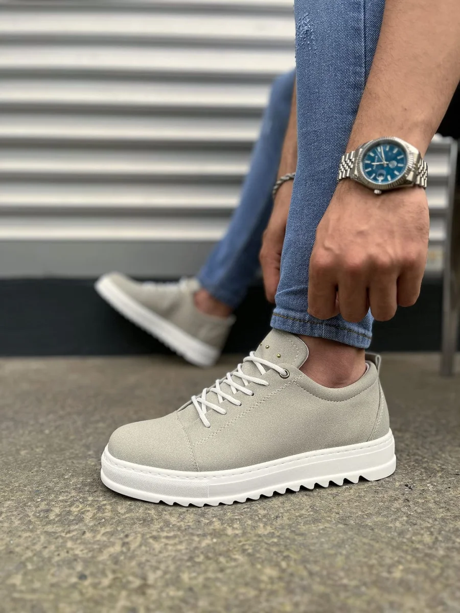JY152 Cool Bağcıklı Süet Erkek Günlük Spor Klasik Ayakkabı SBT - Gri