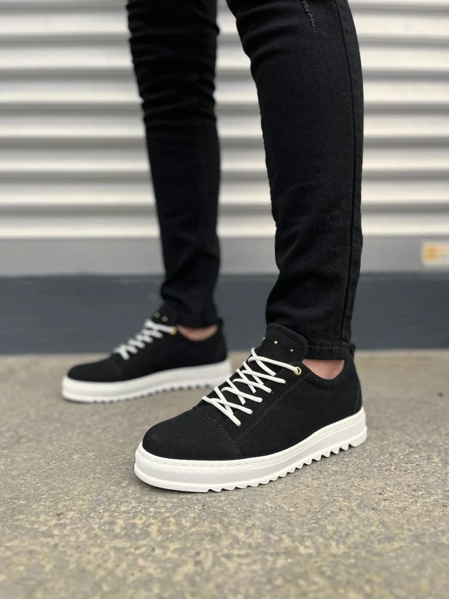 JY152 Cool Bağcıklı Süet Erkek Günlük Spor Klasik Ayakkabı SBT - Siyah