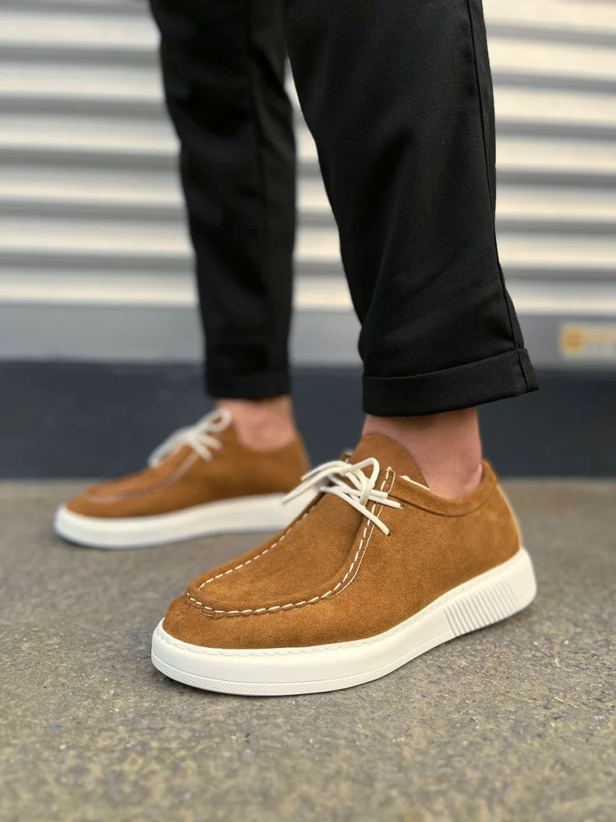 JY170 Tornado Bağcıklı Süet Erkek Günlük Spor Klasik Ayakkabı SBT - Taba