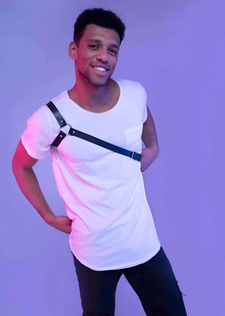 Çapraz Kol Detaylı Erkek  Deri Harness - Brfm3