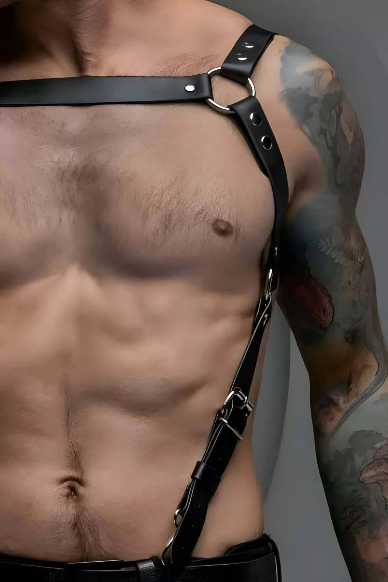 Şık Erkek  Göğüs Kemer, Gömlek Üzeri Erkek  Kemer, Fantezi Erkek  Deri Giyim - Brfm155