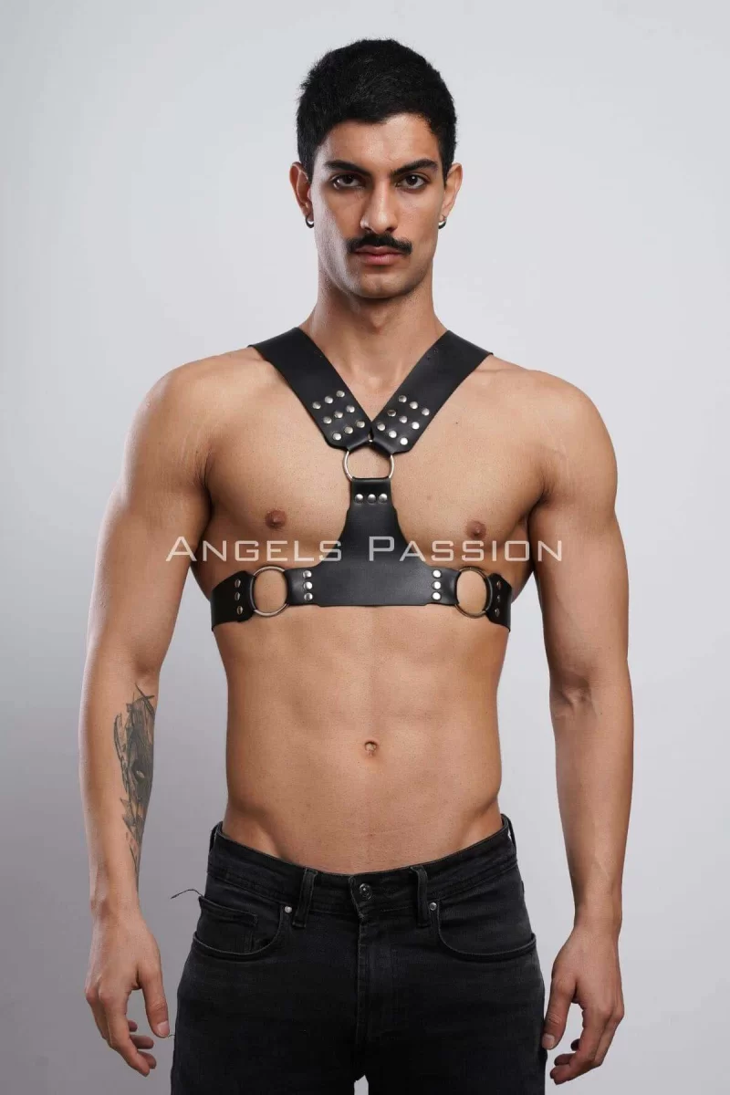 Erkek  Harness, Göğüs Harness, Deri Harness, Clubwear, Partyear - Brfm120