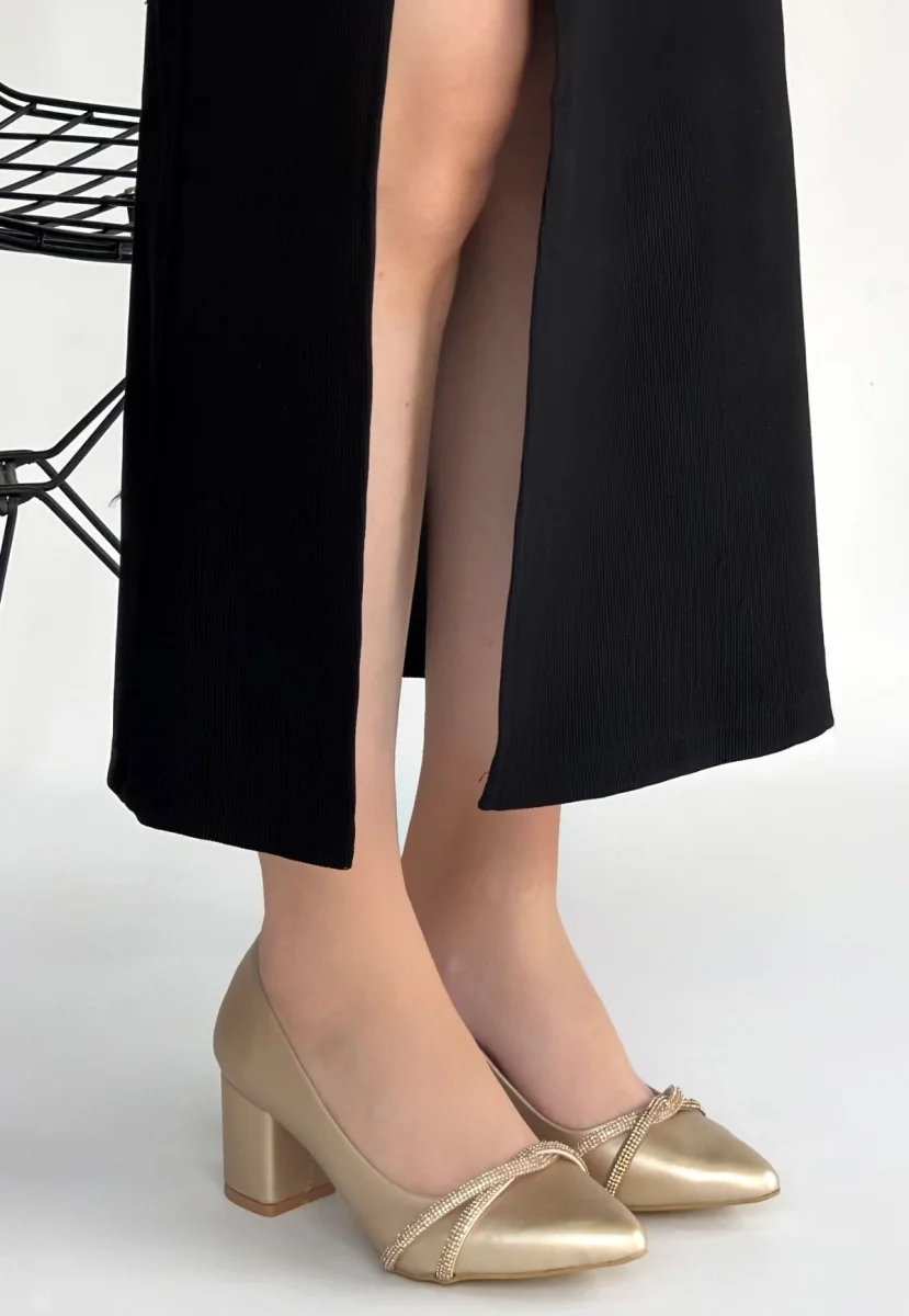 Rewin Gold Cilt Topuklu Ayakkabı