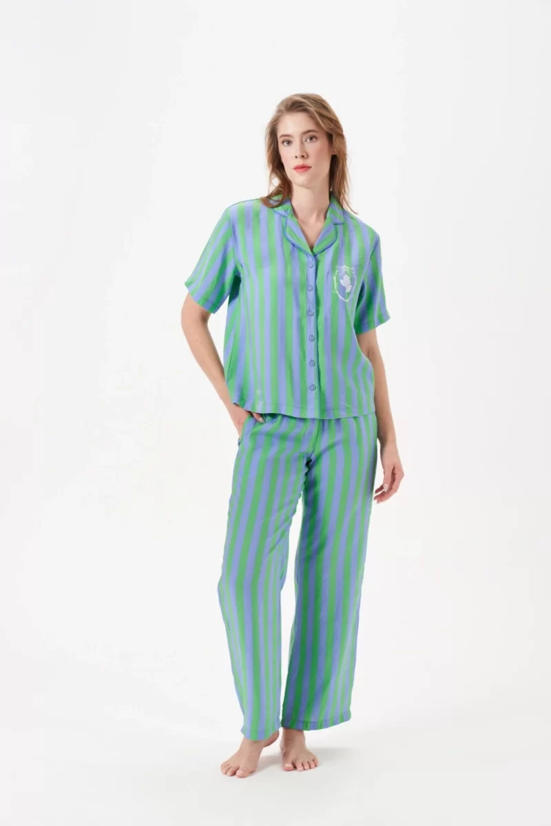 Pjs 29043 Kadın Düğmeli Pijama Takımı